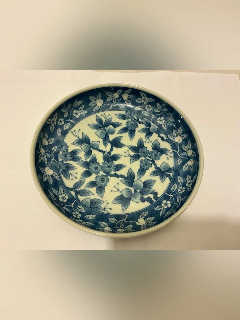 Japanese Chinese Rice Soup Bowl Porcelain Blue & White Made in Japan EUC
